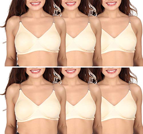 IPP Transparent Strap Bra for Women's Skin Color Cotton Seamless