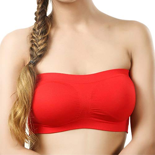 Nighty Nine Women Non Padded Non Wired Bandeau RedTube Bra for