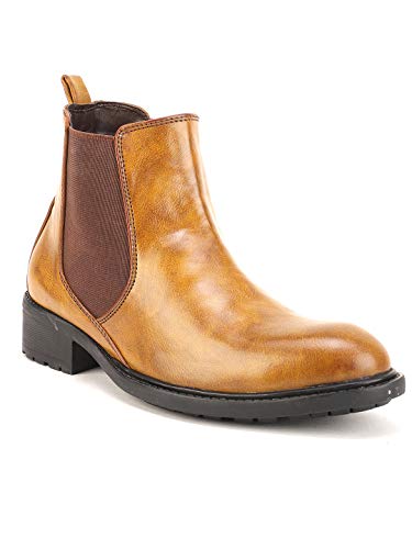 Bruno Manetti Women s Tan Mid Ankle Length Side Elastic Boots NavaStreet United Kingdom