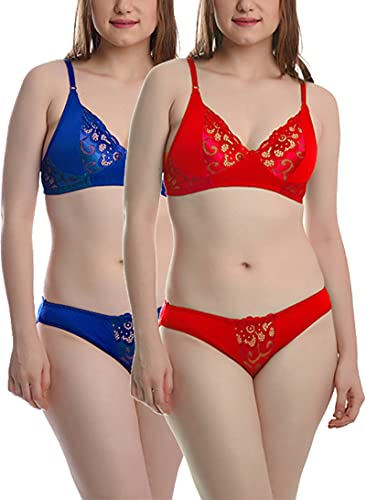 Womens Non Padded Non Wired Full Cup Bra In Red