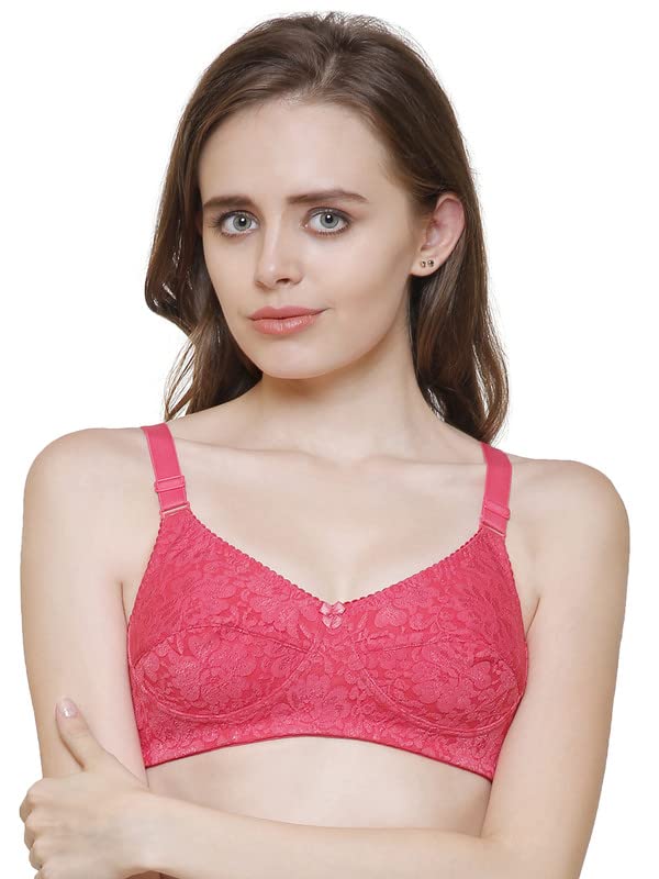 Buy INKURV Full Coverage Bra for Heavy Breast with Floral Net on