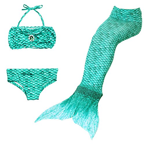 YUPPIN 3 Pcs Kids Swimsuit Mermaid Tails for Swimming for Girls