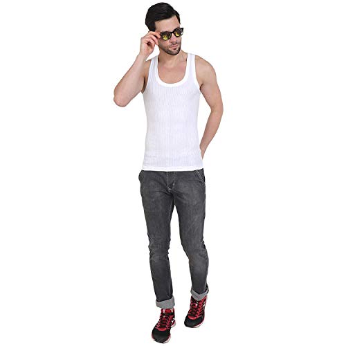 Macho Mens Parka Cotton Vest Pack of 2 85 cm White NavaStreet United Kingdom
