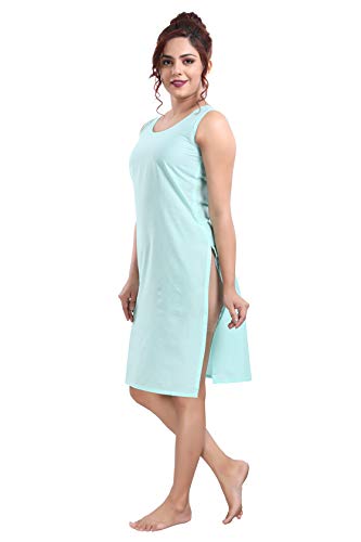 QUEEN SHIELD Cotton Rich Camisole Slip for Women Long Kurti Slip Suit Slip Camisole Slip Knee Length Inner Light Green XL 42ILG