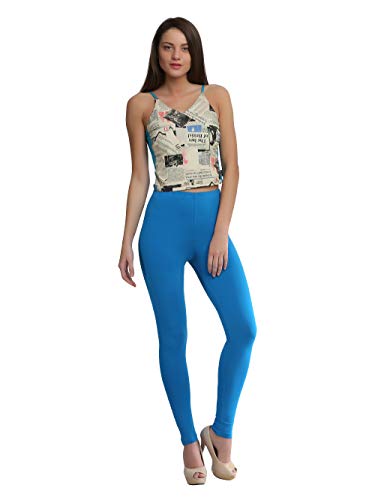 Morrio Blue Cotton Lycra Ankle Length Legging,XtraLarge for Women