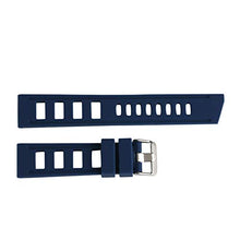 Load image into Gallery viewer, EWatchAccessories 20mm Blue Rally Soft Silicone Rubber Watch Band Strap Silver Stainless Steel Buckle Clasp for Men and Women | Comfortable and Durable Material
