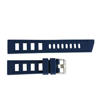 EWatchAccessories 20mm Blue Rally Soft Silicone Rubber Watch Band Strap Silver Stainless Steel Buckle Clasp for Men and Women | Comfortable and Durable Material