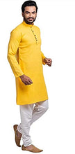 Load image into Gallery viewer, KSH TRENDZ Men&#39;s Solid Kurta Pyjama Set (More Than 14 Colours_Straight_Solid) (X-Small, Yellow)
