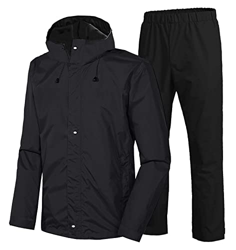 Regular Men's zoom regular Raincoat for men waterproof for Bike-Reversible Double layer with hood packed in a storage Bag (XL, Black)(RAIN SUIT - 22)