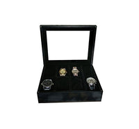 SLK Wood Products Wooden Watch Box (Charcoal Black, 8 Watches)