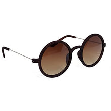 Load image into Gallery viewer, HRINKAR Round Brown Lens Brown And Silver Frame Uv Protection Sunglasses For Men And Women
