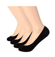 Infispace Girls Cotton No Show Loafer Socks For Formal & Sports Wear (Black, 4)