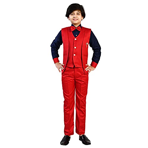 RUDRSHRI Boy's 3-Piece Suit Red