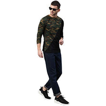 Load image into Gallery viewer, Urbano Fashion Men&#39;s Solid Slim Fit T-Shirt (Camou-Cross-blagrn-s-FBA_Olive Green
