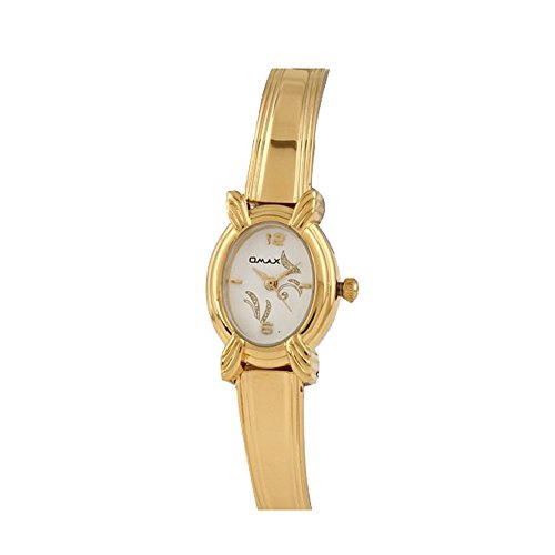 OMAX Classic Analog White Dial Women's Watch with Gold Silk Touch - BLS113Q003