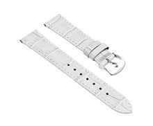 Load image into Gallery viewer, EwatchAccessories 22mm White Genuine Leather Watch Band Strap with Silver Stainless Steel Buckle for Men and Women
