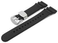 EWatchAccessories 22mm Black Silicone Rubber Watch Band Strap Silver Stainless Steel Buckle Clasp for Men and Women | Comfortable and Durable Material