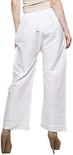 Load image into Gallery viewer, RONZGIN Women&#39;s Lucknow Chikan Regular Fit Palazzo Pant, Free Size of White (30)
