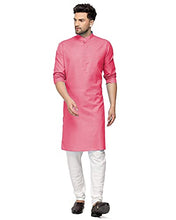 Load image into Gallery viewer, Gauri Laxmi Enterprise WELTPOCKET  Men&#39;s cotton knee-long full sleeve Solid Straight Kurta Pyjama Set t (X-Small, Gajri)
