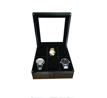 Load image into Gallery viewer, SLK Wood Products Wooden Watch Box Charcoal Black, (6 Watches)
