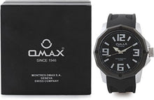 Load image into Gallery viewer, Omax Silicone Analog Black Dial Watch (Black Dial Black Silicone Strap Sporty Wrist Watch) -SS351
