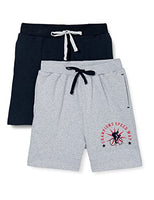 Cloth Theory Boy's Regular fit Cotton Shorts (Pack of 2) (CTSH_030_Grey+Navy_11-12 Years)