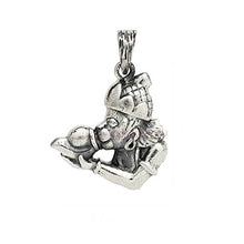 Load image into Gallery viewer, Hanuman Blowing Shankh Pendant in Sterling Silver Om Pooja Shop
