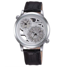 Load image into Gallery viewer, Skone Water Resistant PU Band Double Japan Quartz Movement Alloy case Mineral Glass Watch
