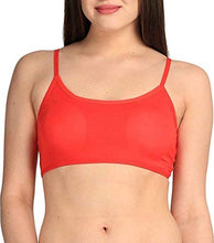 Load image into Gallery viewer, Manpasand Women&#39;s Cotton Blend 6 Straps Padded Bralette with Removable Pads (RED, Free Size)
