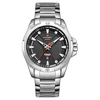NAVIFORCE Fashion Mens Quartz Watches Luxury Brand Multi-Function dial Sport Watch Men Casual Waterproof Clock Relogio Masculino (NF9161-Silver)