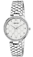 Oreva Leather Womens & Girls Round Analogue Watches (Silver 1)