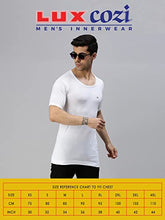 Load image into Gallery viewer, Lux Cozi Men&#39;s Pack of 3 White Round Neck Half Sleeves 100% Cotton Vest (Size : 100cm)
