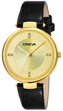 Load image into Gallery viewer, Oreva Leather Womens &amp; Girls Round Analogue Watches (Gold)
