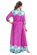Load image into Gallery viewer, TUCUTE Women&#39;s Blended Floral Maxi Nighty (Umbrella-Flare Nighty_Purple_Free Size)
