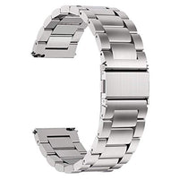 Acm Watch Strap Stainless Steel Metal 22mm Compatible with Fossil Q Crewmaster Smartwatch Belt Luxury Band Metallic Silver