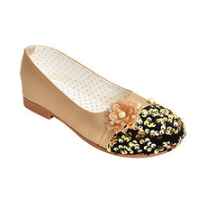 Load image into Gallery viewer, Edee Slip On Ballerinas for Girls(2Years to 10 Years) Golden
