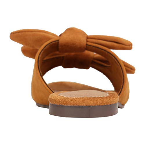 Suede bow slides sales
