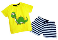 shaishav wears Cotton Baby Boy's T-Shirt and Shorts Set (Yellow 06 Months - 5year) (4-5 Years)