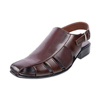 Metro Men's Red Leather Outdoor Sandals-6 UK (40 EU) (18-845)