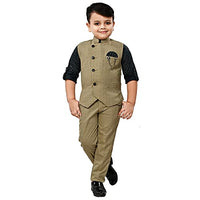 Little Hardy Boy's Cotton 3 Piece suit (Olive Green) (1-2 Years)