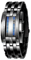 Pappi-Haunt Digital Haunt Metallic Black Dial Men's LED Bracelet - FDGV32