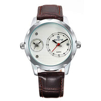 Skone Watches 9245-1 Double Japan Quartz Movement, Alloy case, pu Band, Mineral Glass, 1ATM Water Resistant