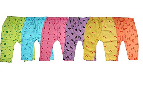 NIUE Pajama 100% Cotton Housiry Leggings for Kids Boys & Girls (Multicolor Pack of 06)-(12-18 Month)