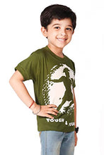 Load image into Gallery viewer, Cuteiz Fashion Green Graphic Printed Cotton Round Neck Half Sleeve Tshirt for Boys
