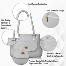 Load image into Gallery viewer, Fostelo Handbag For Women And Girls | Ladies Purse Faux Leather Satchel Bag | Woman Gifts | Wedding Gifts For Women | Women 2 Compartments Bag | Travel Purse Hobo Bag | 5 Pockets Shoulder Bag

