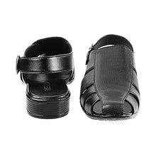Load image into Gallery viewer, Metro Men&#39;s Black Leather Outdoor Sandals-6 UK (40 EU) (18-845)
