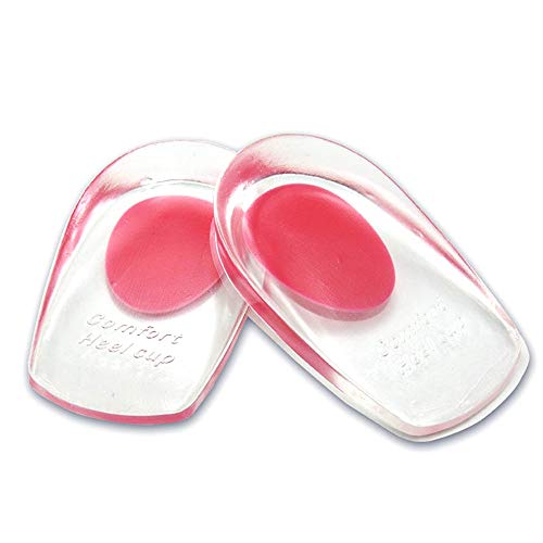 1 Pair Silicone Gel Heel Cups Pads Shoe Inserts Soft Anti-Slip Foot Pain Relief Insoles Cushion Foot Care for Women and Men