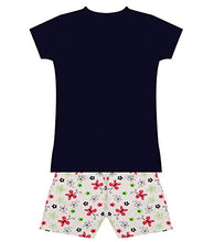 Load image into Gallery viewer, MIST N FOGG Girls Half Sleeve Printed Tshirt and Shorts Set(4-5 Years) Navy,White
