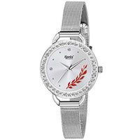 Ajanta Silver Dial with Silver Mesh Belt Watch for Women - AWC203KTL-3 (Silver)
