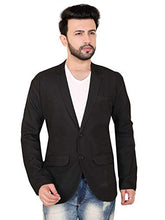 Load image into Gallery viewer, A.B.C. Garments Men&#39;s Regular Fit Tuxedo Blazer(black blazer viscose collar black palan_Black_X-Large chest inch 44 length inch 31)

